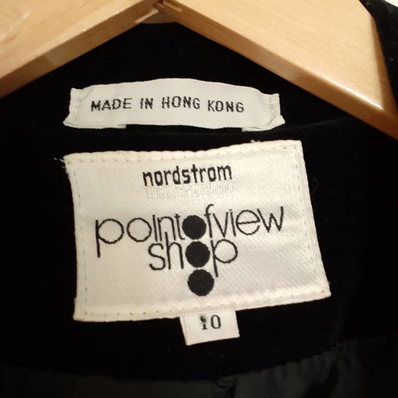Vintage Nordstrom Point of View Velvet Single Button Blazer Black Size 10 - Picture 3 of 16